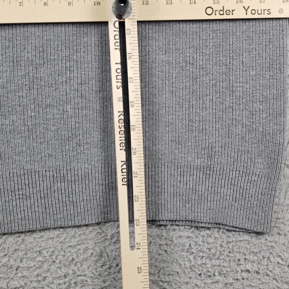 Hollister Sweater Mens Large Gray Cotton V Neck Knit Pullover Embroidered Y2K - Picture 7 of 9
